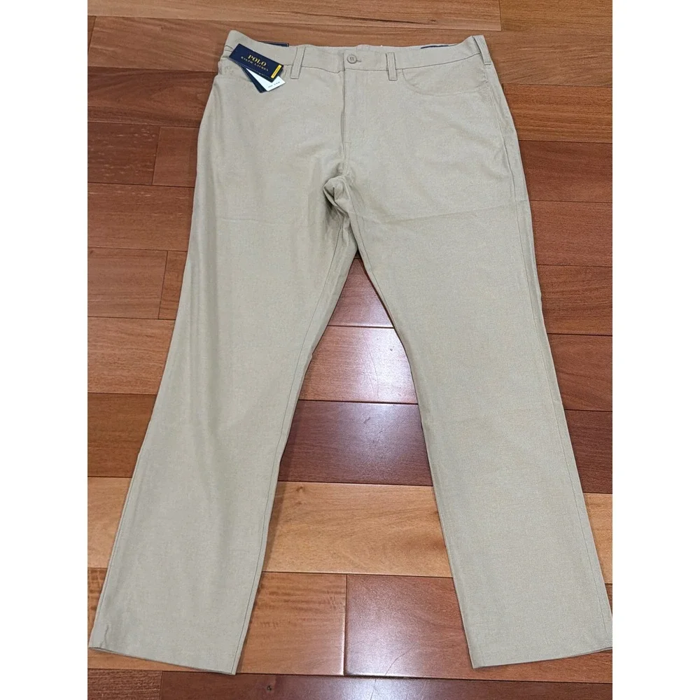 NWT Polo Ralph Lauren Performance Pants Mens Khaki M Classics Stretch 36X32